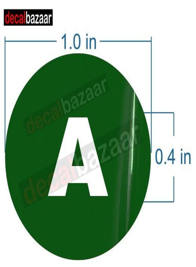 Decalbazaar A to Z Alphabet Round Letter Labels (Set 2), Vinyl Glossy Finish, 1 Inch, Green, Indoor Outdoor Use - Image 2